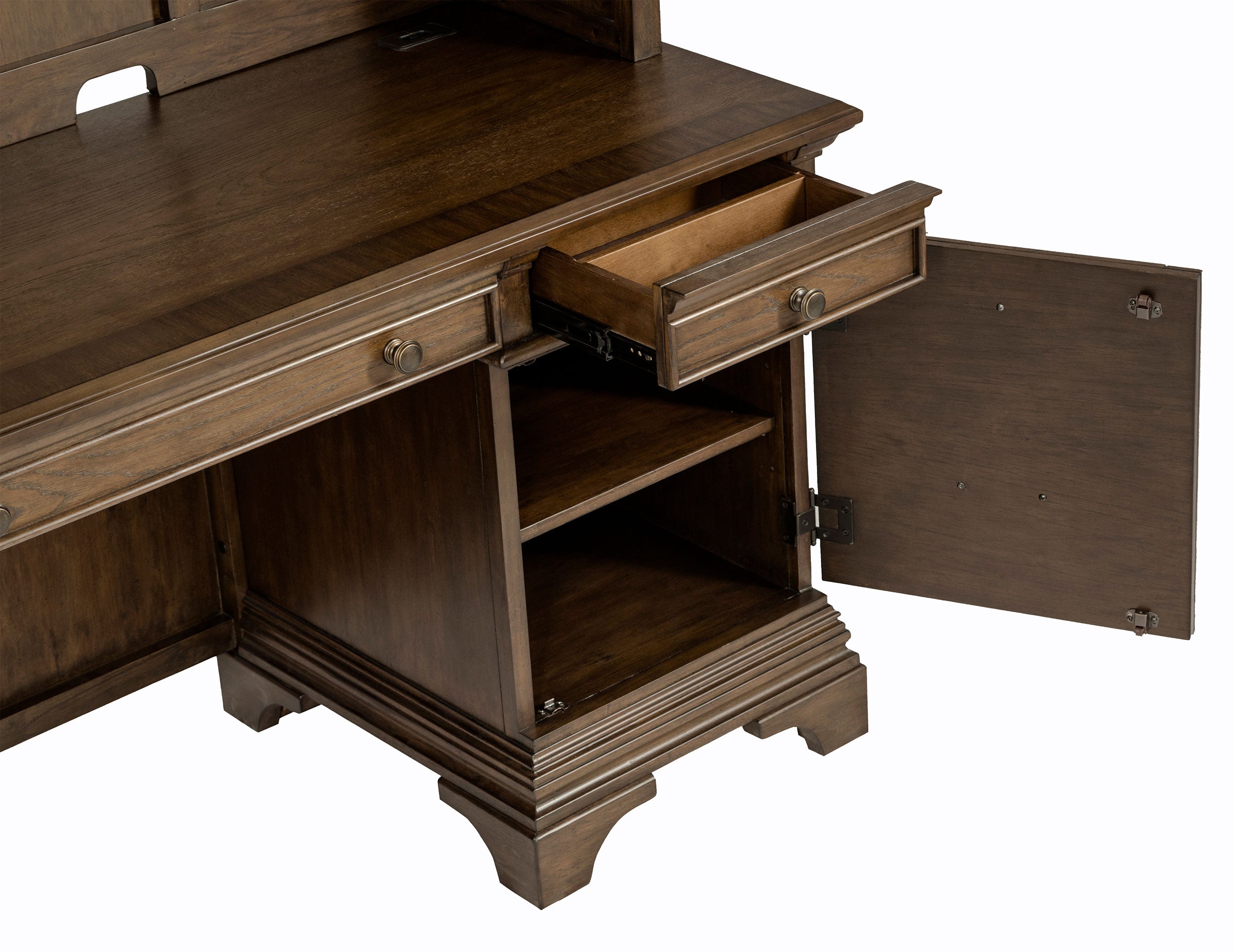 Hartshill 66-inch 5-drawer Credenza Office Desk Burnish Oak — view 13
