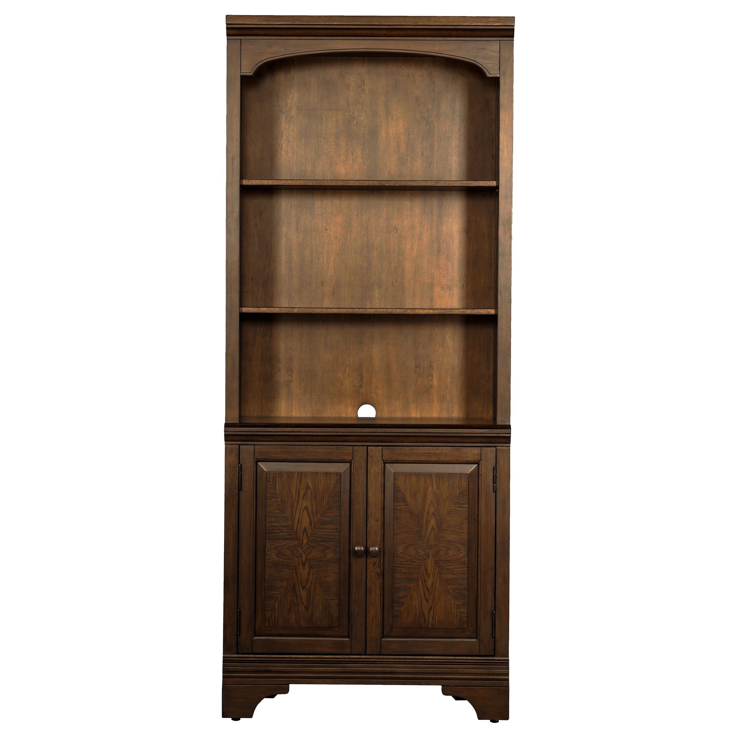 Hartshill 78-inch 3-shelf Cabinet Bookcase Burnished Oak — view 4