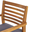 Outdoor Dining Chair With Slat Back And Acacia Wood Frame (Set of 2) - Gray / Teak