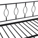 Full Size Metal Daybed with Twin Size Adjustable Trundle, Portable Folding Trundle, Black(OLD SKU:MF293730AAB)