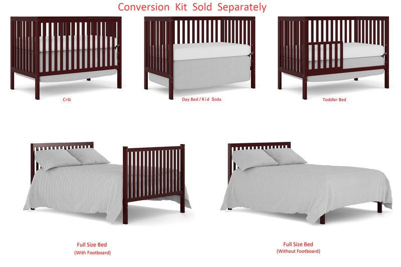 Crib 5 In 1 Convertible, Converts From Baby Crib To Toddler Bed, Fits Standard Full Size Crib Mattress