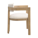 Modern Boucle Fabric Dining Chair With Armrest