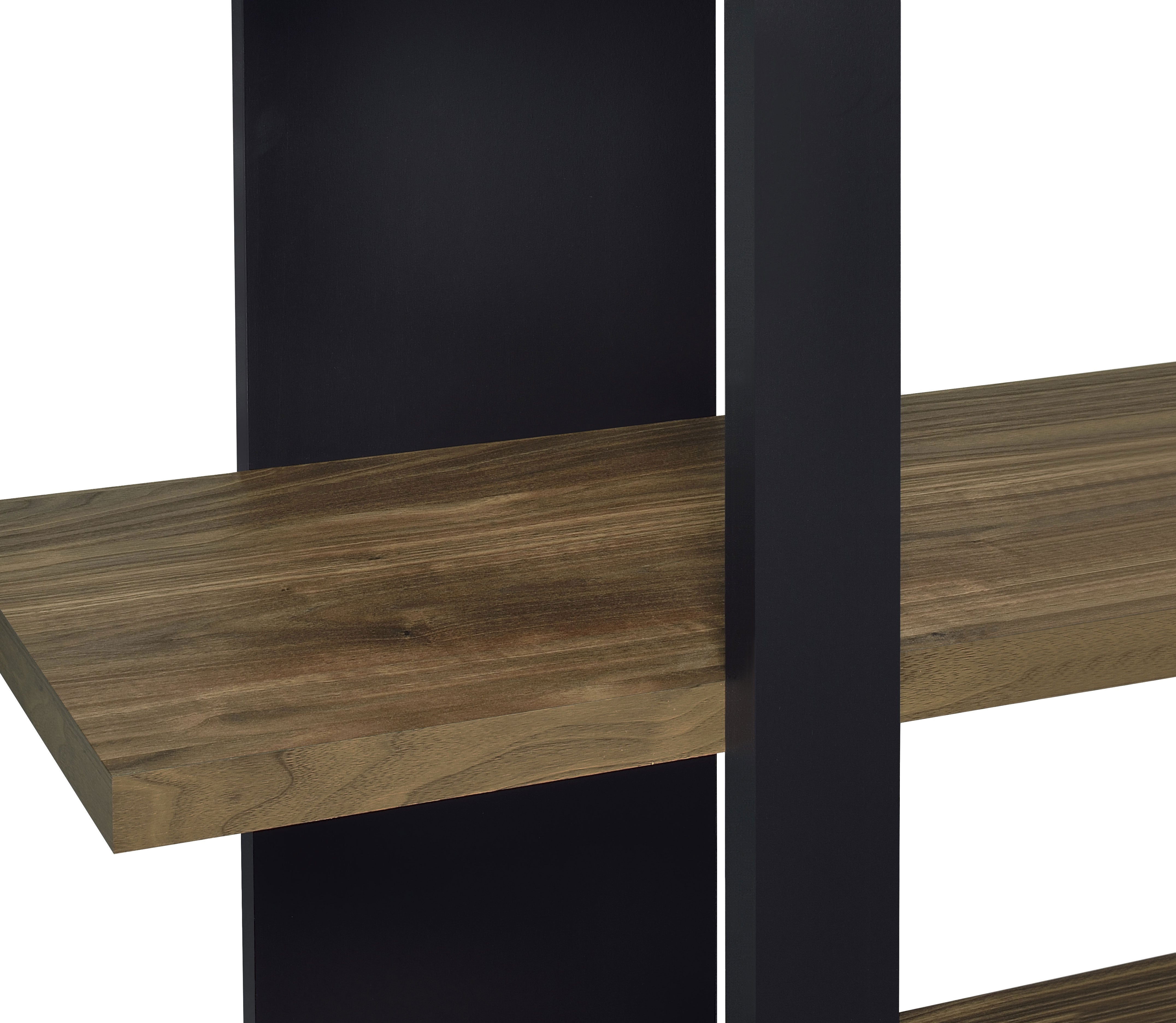 Danbrook 71-inch 4-shelf Bookshelf Black and Aged Walnut — view 10