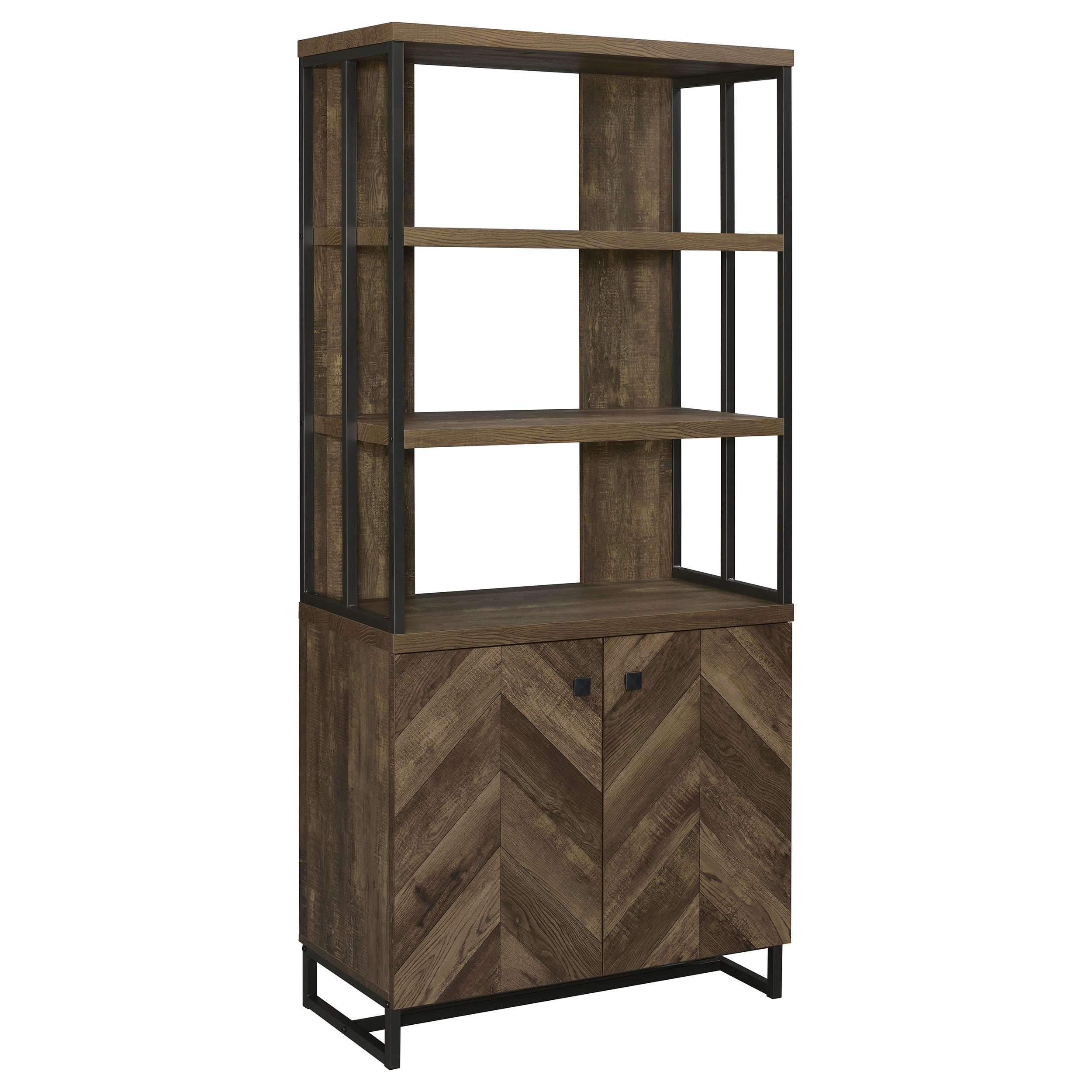Millbrook 71-inch 2-door Storage Bookshelf Rustic Oak — view 1