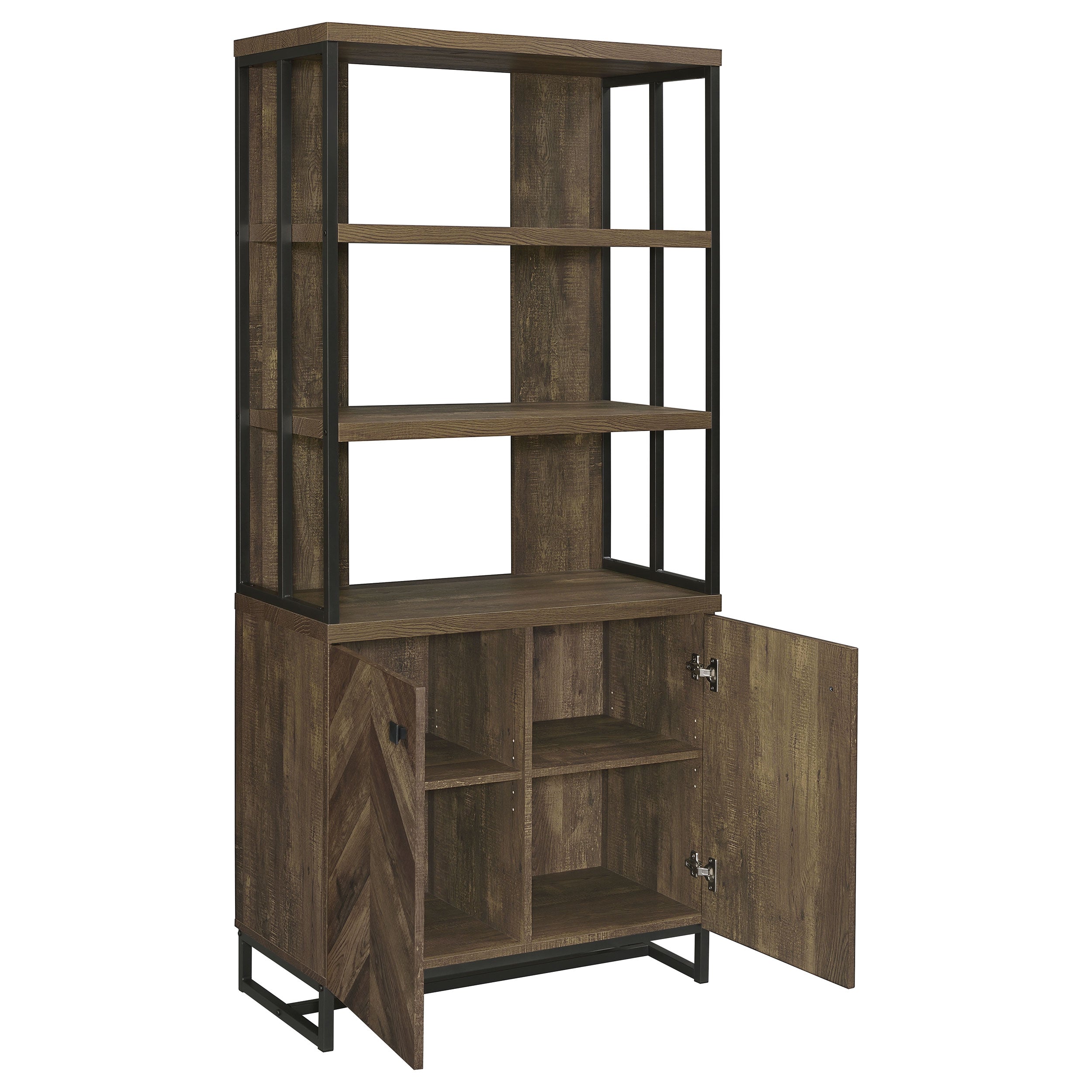 Millbrook 71-inch 2-door Storage Bookshelf Rustic Oak — view 3