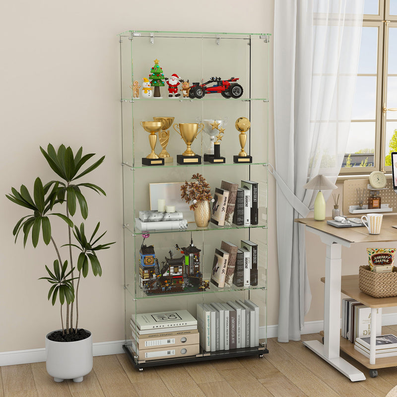 Premium 5 Tier Glass Display Case With 5 Dynamic LED Modes