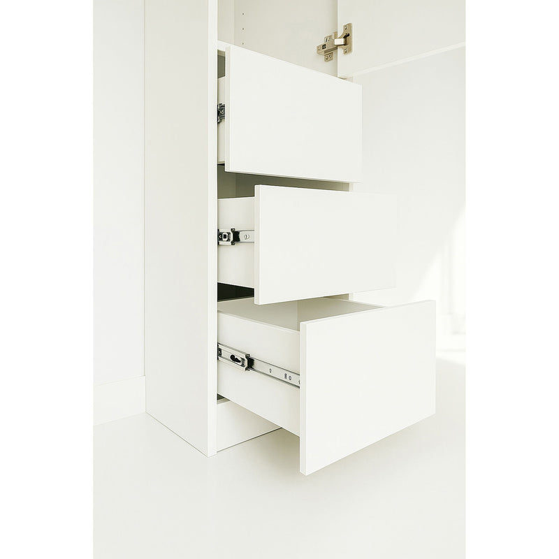 Elise - Modular Wood Closet System With Mirror For Custom Storage Solutions - White