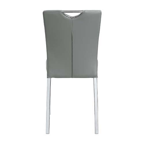 Pagan - Side Chair (Set of 2) - Gray PU & Chrome Finish - Atlantic Fine Furniture Inc