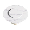 Modern, Round Black Carbon Steel Base Dining Table, Can Accommodate 6 People