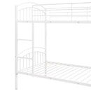 Twin Over Twin Metal Bunk Bed,Divided into Two Beds(White){OLD SKU:MF280424AAK}