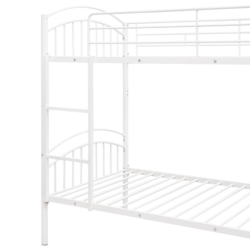 Twin Over Twin Metal Bunk Bed,Divided into Two Beds(White){OLD SKU:MF280424AAK}