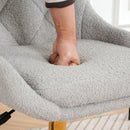 Modern Teddy Velvet Fabric Chair With Gold Plated 5 Claw Legs