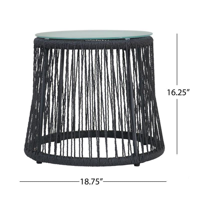 Boho Southport - Side Table With Glass Top