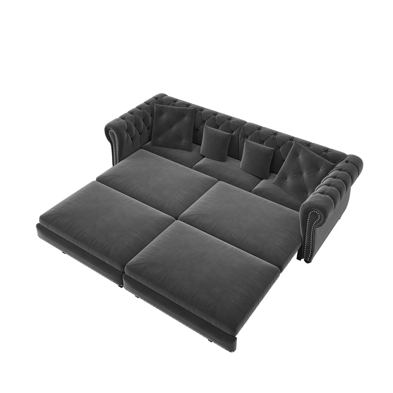 3 In 1 Pull Out Convertible Sleeper Sofa Bed