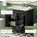 Bathroom Vanity With Ceramic Sink, 2 Doors 3 Drawers, Soft Close Design