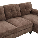 U-Shaped Sectional Sofa 103.5" Black Chenille Fabric Couch With Dual Chaise Lounges, Storage Pockets, Armrest Pillows