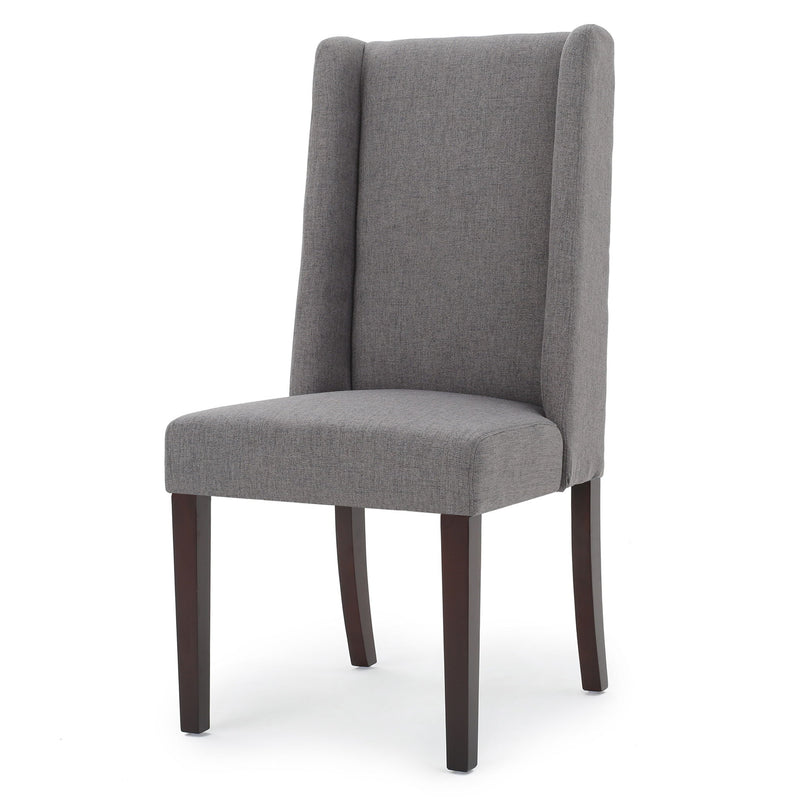 High Back Dining Chair With Wingback Design (Set of 2)