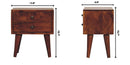 Mini Modern Bedside Table - Chestnut