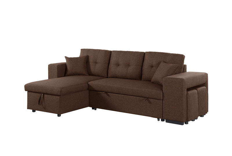 Daniel - Upholstered Reversible Sectional With Pull Out Loveseat