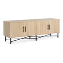 4 Door TV Cabinet, 2 Storage Spaces, Adjustable Shelves