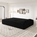 Modern Floor Sofa, With 2 Pillows, Convertible Teddy Fabric Foam Filled Bed