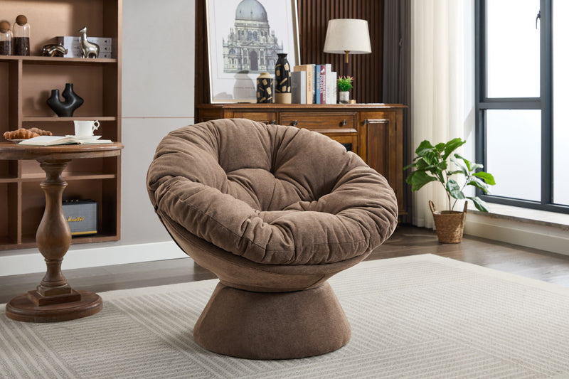 Oversized Swivel Accent Chair, 360 Swivel Barrel Chair, Papasan Chair For Living Room Bedroom