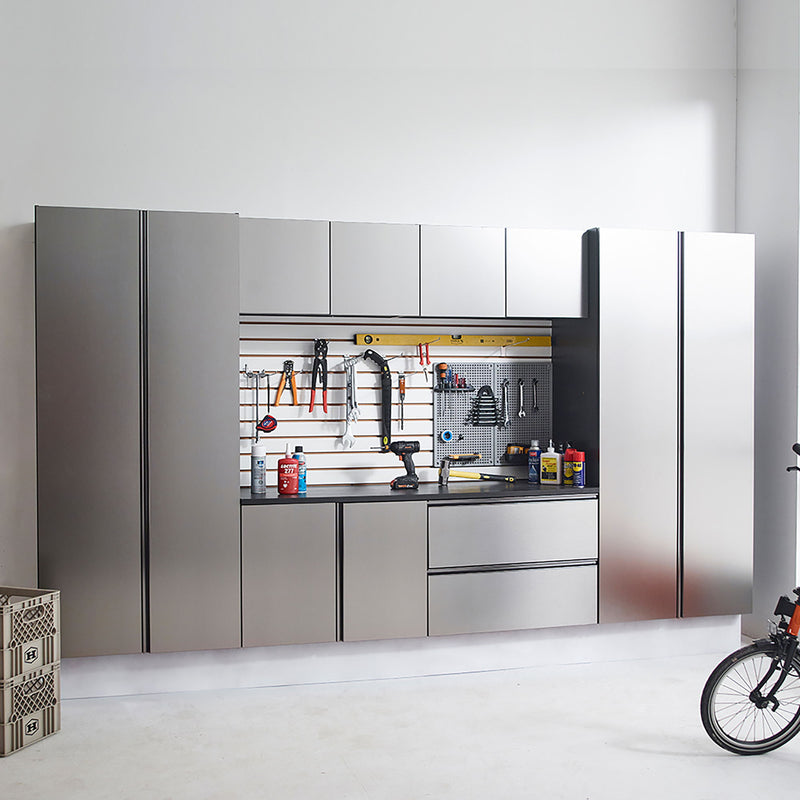 Nova - Series Garage Cabinet Set A With Soft Closing Doors - Metallic Gray