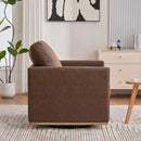 Modern Upholstered Square Swivel Accent Chair With 360 Degree Rotation