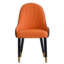 Modern PU Sponge-Filled Dining Chair, Solid Wood Metal Legs, Suitable For Restaurants, Living Rooms And Rooms (Set of 2)