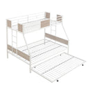 Modern Metal Bunk Bed With Side Ladders And Guardrail