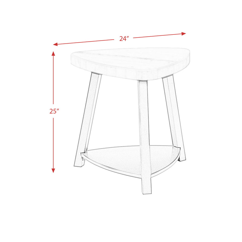 Trinity - Marble Top End Table - White - 26"