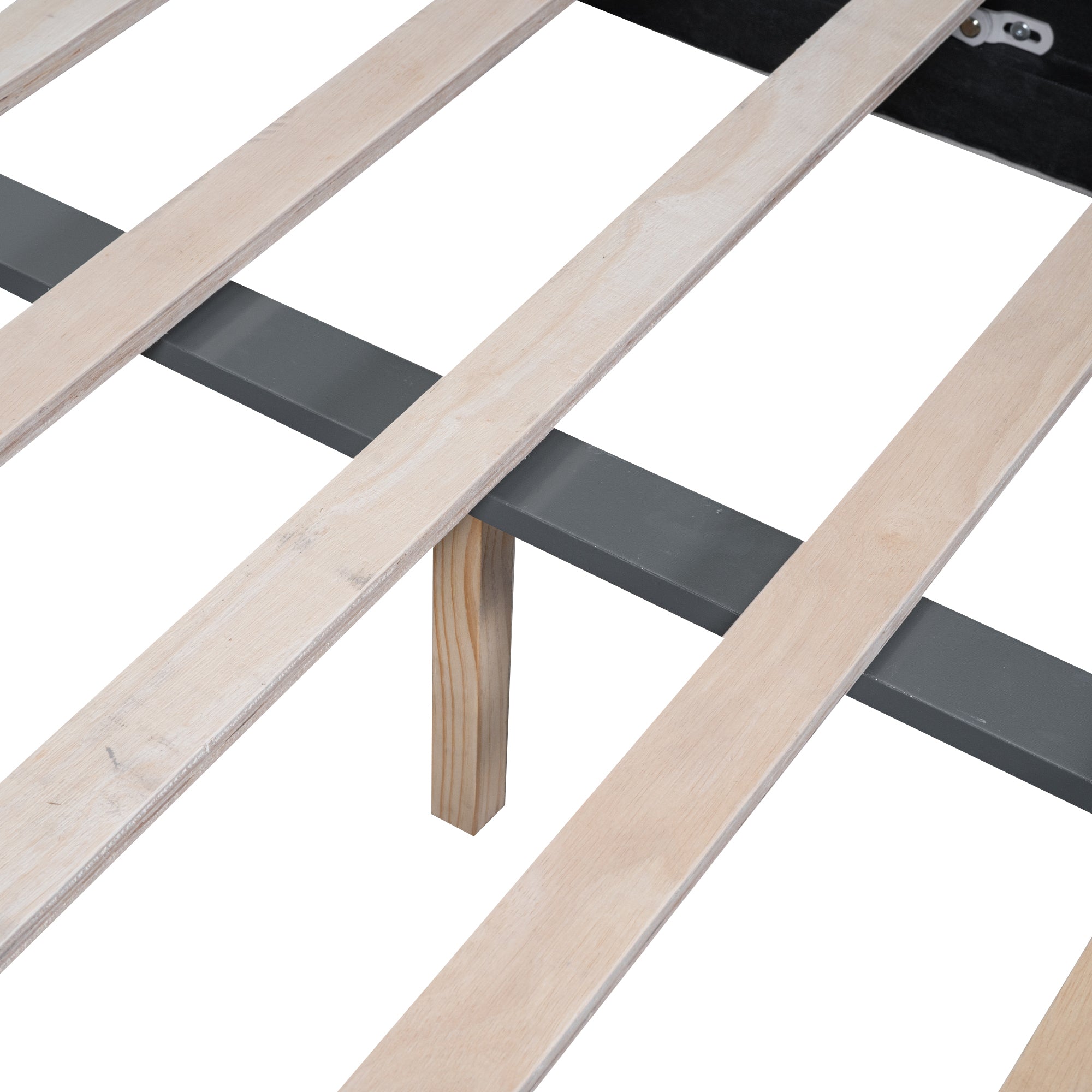 Full Size Upholstered Bed with Hydraulic Storage System and LED Light, Beige