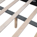 Full Size Upholstered Bed with Hydraulic Storage System and LED Light, Beige