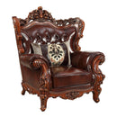 Eustoma - Chair - Cherry Top Grain Leather Match & Walnut - Atlantic Fine Furniture Inc