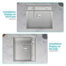 21" Undermount Kitchen Sink With Folding Faucet And Cutting Board Stainless Steel 16 Gauge Workstation - Brushed Nickel