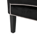 Elegant Velvet Club Chair With Tonal Piping