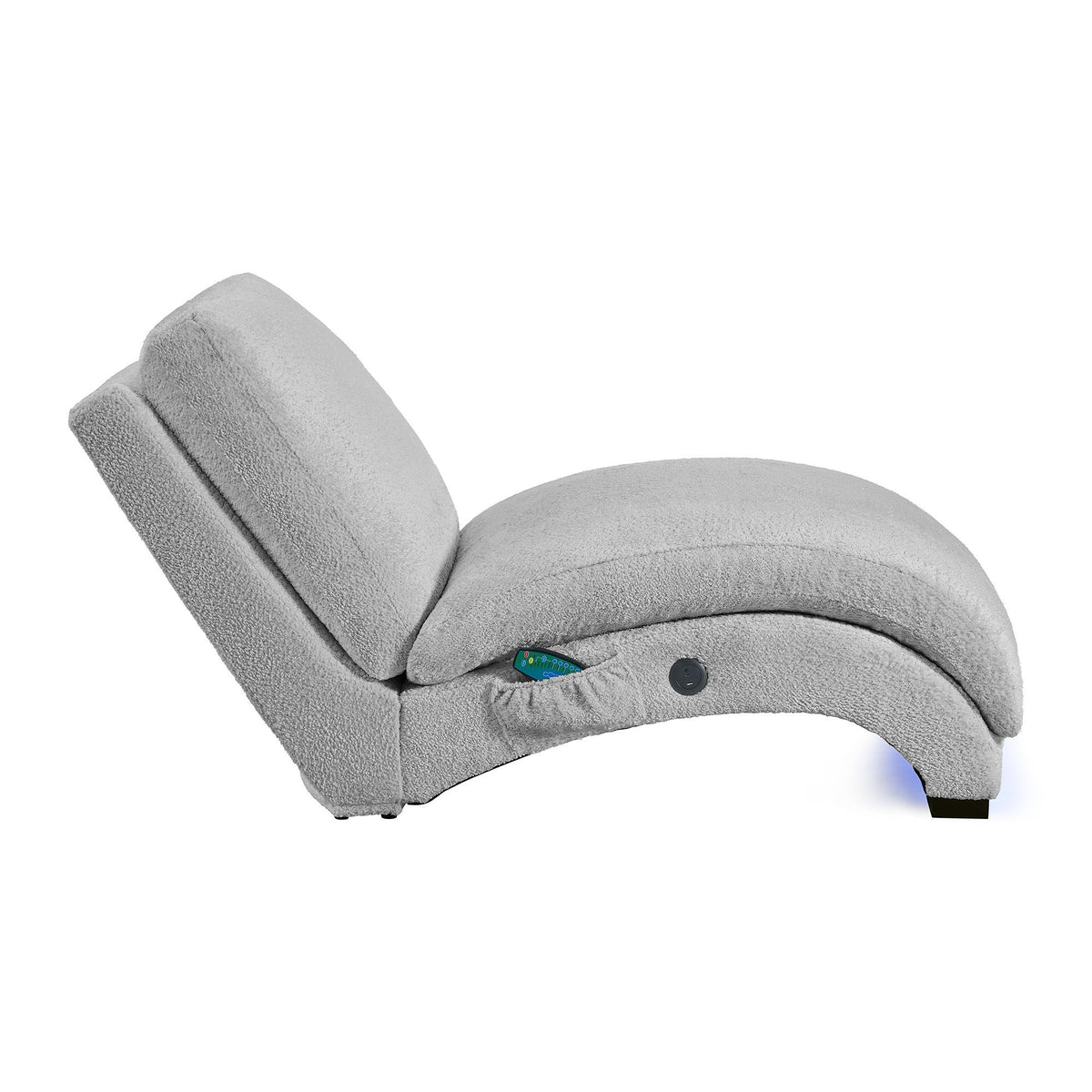 Nori Chaise With Heat Massage, USBC, LED in Black by Elements International, view 16
