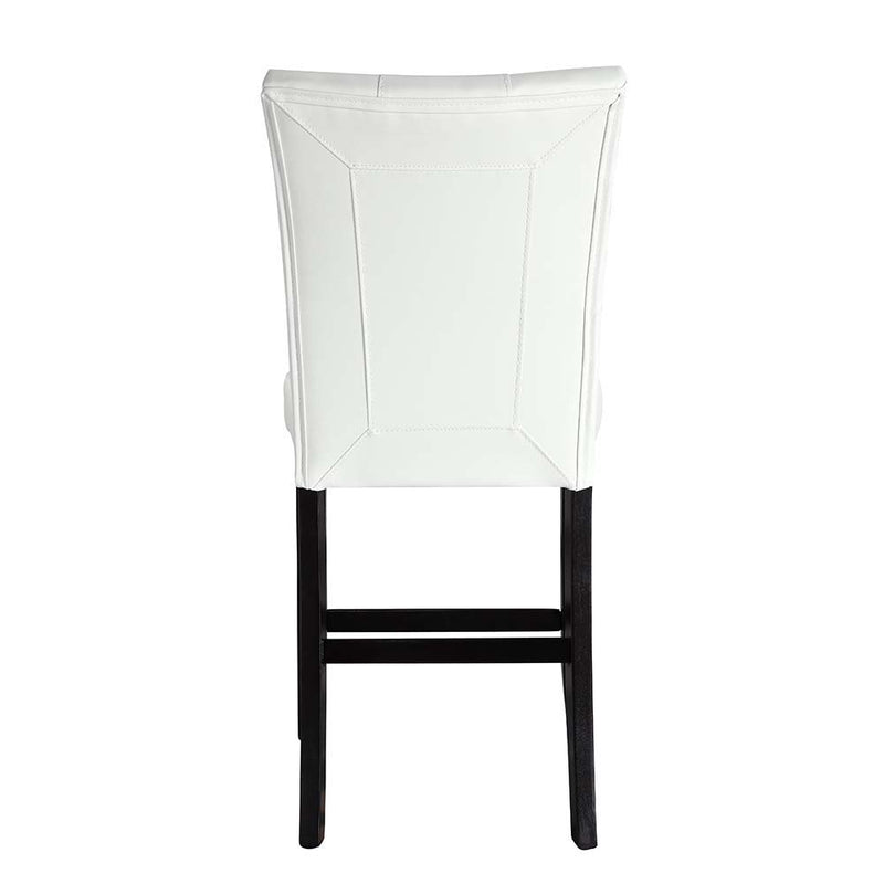 Hussein - Counter Height Chair (Set of 2) - White Synthetic Leather & Black