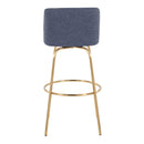 Toriano - Contemporary Fixed Height Barstool With Swivel With Round Footrest (Set of 2)