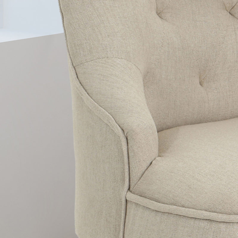 Fidelity - Upholstered Office Chair With Sloped Arms And Rolled Backrest - Wheat / Chrome