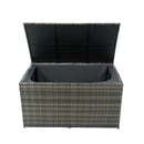 Outdoor Storage Box, Wicker Patio Deck Boxes With Lid, Outdoor Cushion Storage For Kids Toys, Pillows, Towel, Wicker