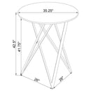 Bexter - Round Faux Marble Bistro Bar Table - Chrome