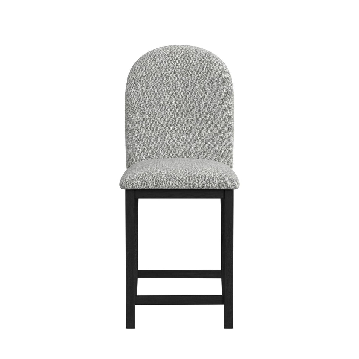 Portland Round Back Barstool With Fabric (Set of 2) in Gray / Black by Elements International, view 5