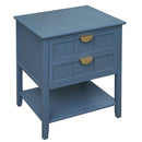 2 Drawer Side Table, American Style, End Table, Suitable For Bedroom, Living Room, Study