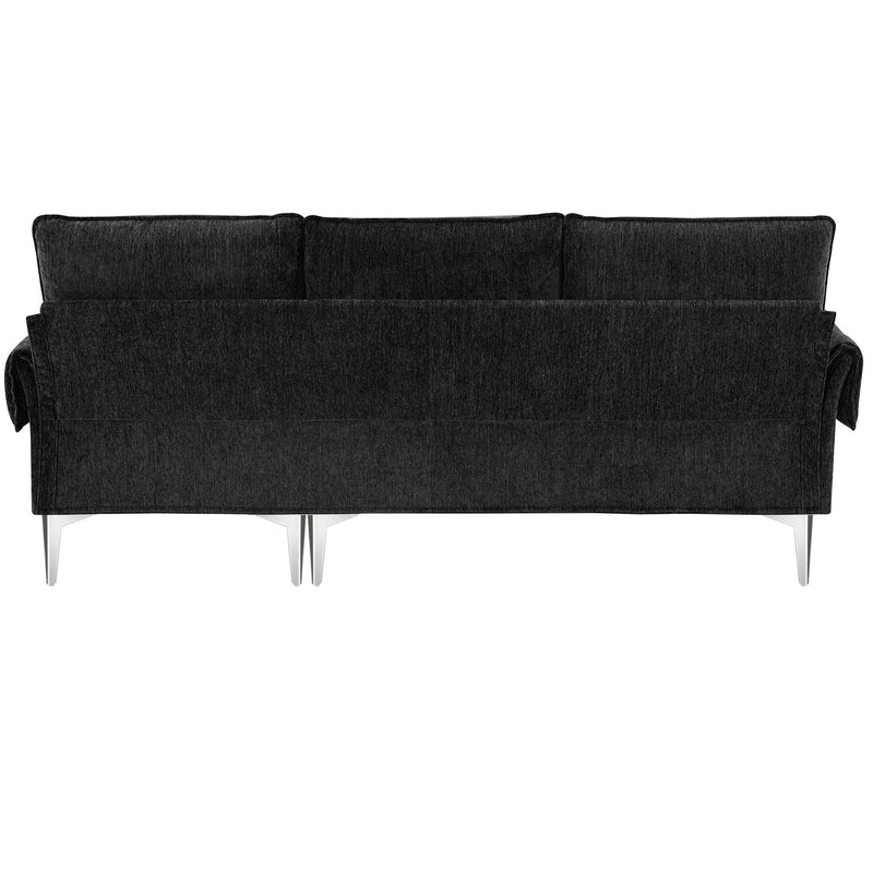 Convertible Sectional Sofa, Modern Chenille L-Shaped Sofa Couch With Reversible Chaise Lounge, Fit For Living Room, Apartment (2 Pillows)