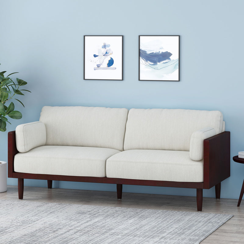 Mid - Century 3 Seater Sofa With Pillow Cushions