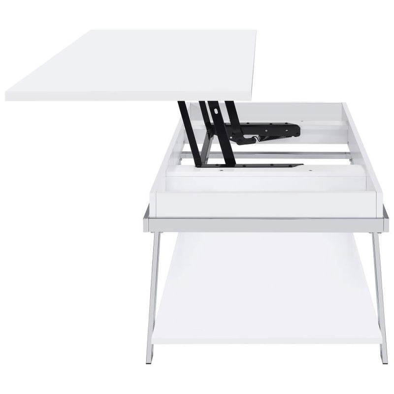 Marcia - Rectangular Lift Top Coffee Table - White High Gloss