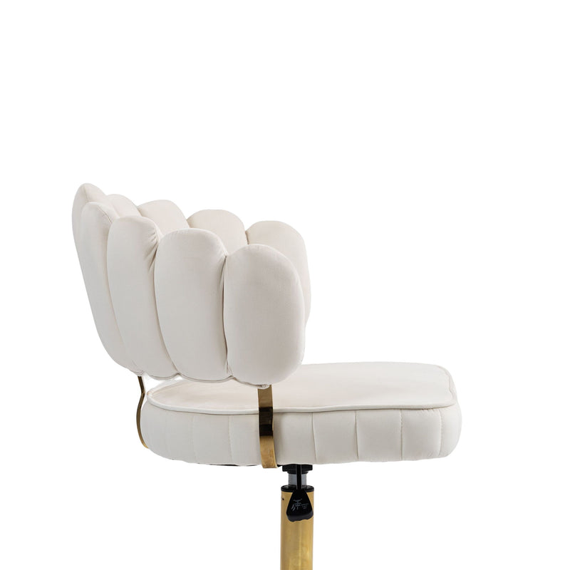 Modern Velvet Home Office Desk Chair With Adjustable Height And Swivel Wheels