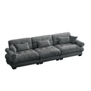 Modern Oversize Sofa With Cloud Like Comfort, Featuring Waist And Throw Pillows