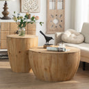 Vintage Style Barrel Coffee Table With Storage